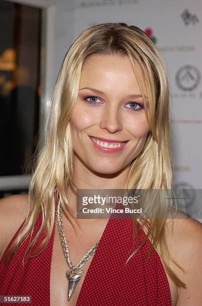 Actress Kiera Chaplin attends Indian designer Anand Jon's West Coast debut couture fashion show "Apsare: Divine Concubines" on October 29, 2004 at...