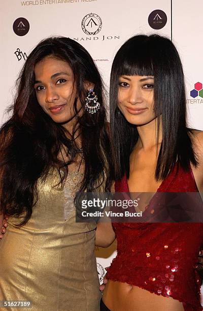 Actors Sanjina and Bai Ling attend Indian designer Anand Jon's West Coast debut couture fashion show "Apsare: Divine Concubines" on October 29, 2004...