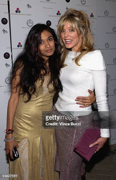 Actress Sanjina and Marla Maples attend Indian designer Anand Jon's West Coast debut couture fashion show "Apsare: Divine Concubines" on October 29,...