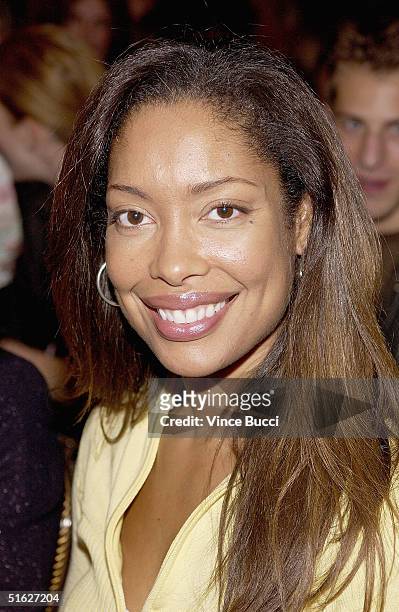 Actress Gina Torres attends Indian designer Anand Jon's West Coast debut couture fashion show "Apsare: Divine Concubines" on October 29, 2004 at the...