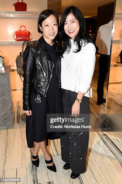 Tomoko Ogura and Jennifer Sunwoo attend as Barneys New York celebrates its new downtown flagship in New York City on March 17, 2016 in New York City.