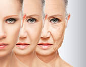 beauty concept skin aging. anti-aging procedures, rejuvenation, lifting,