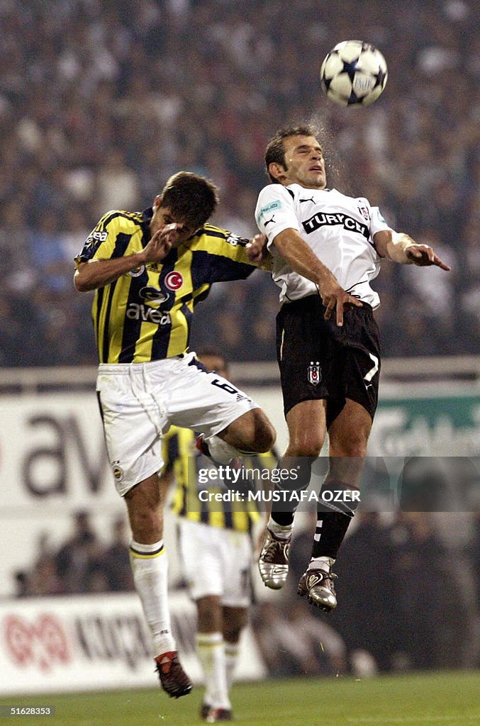 Besiktas Istanbul`s defender Okan Buruk vies with Fenetbahce`s... News  Photo - Getty Images