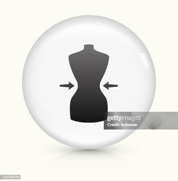 waist icon on white round vector button - waist circumference stock illustrations