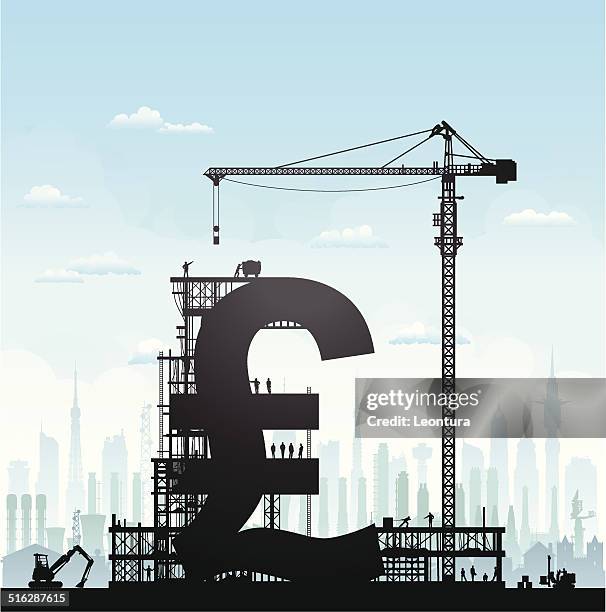 making pounds - property development uk stock illustrations