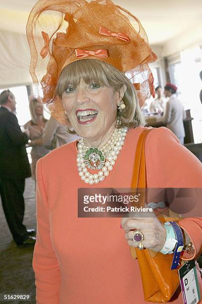 Socialite Lillian Frank attends the Melbourne Cup Carnival's Derby Day in the Emirates marquee at Flemington October 30, 2004 in Sydney, Australia.