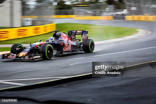 Max Verstappen of Scuderia Toro Rosso attends the first practice session of the 2016 Formula 1 Rolex Australian Grand Prix at Albert Park circuit in...