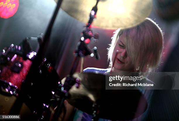 Louise Bartle of Bloc Party performs onstage at the StubHub music showcase during the 2016 SXSW Music, Film + Interactive Festival at Banger's on...