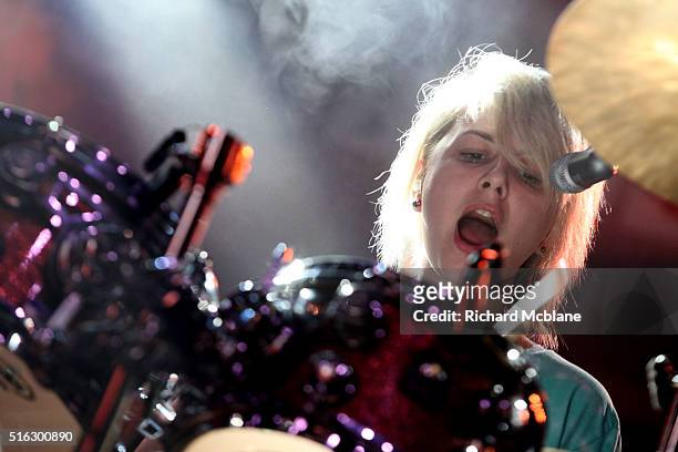 Louise Bartle of Bloc Party performs onstage at the StubHub music showcase during the 2016 SXSW Music, Film + Interactive Festival at Banger's on...