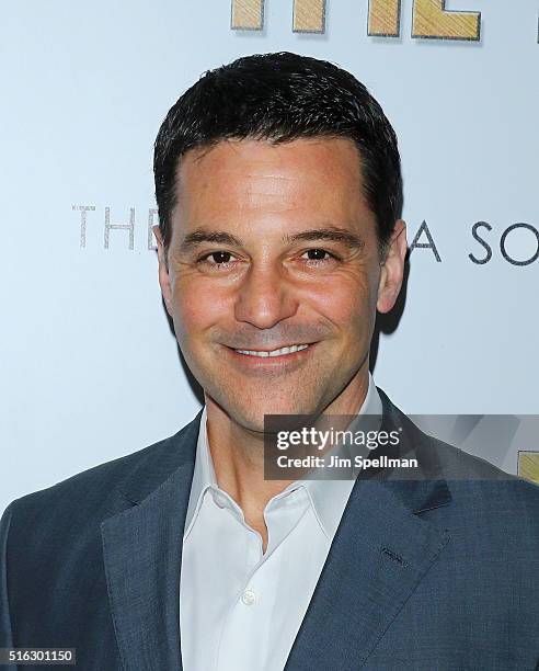 Actor David Alan Basche attends The Cinema Society & SELF host a screening of Sony Pictures Classics' "The Bronze" at Metrograph on March 17, 2016 in...