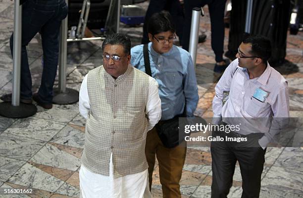 Rajesh Gupta at international departures Terminal A at OR Tambo International Airport on May 3 in Johannesburg, South Africa. The Gupta family...