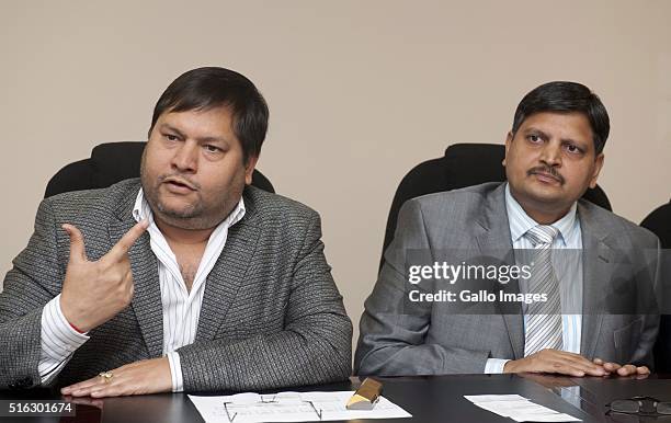 March 2011: Indian businessmen, Ajay Gupta and younger brother Atul Gupta at a one on one interview with Business Day in Johannesburg, South Africa...