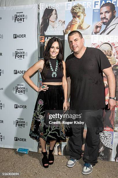 Kacey Musgraves and Rob Stone backstage before her performance at the FADER FORT presented by Converse during SXSW on March 17, 2016 in Austin, Texas.