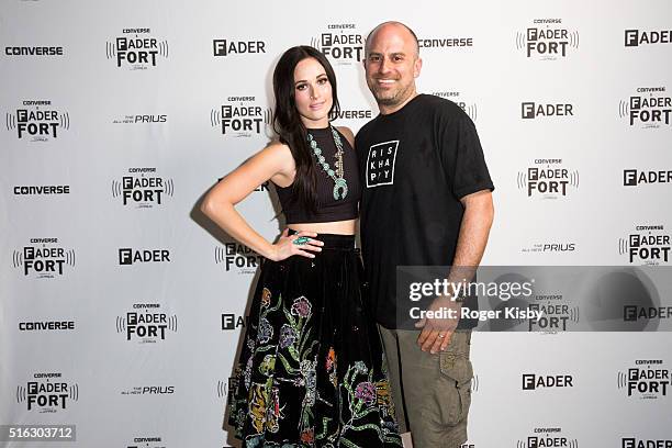 Kacey Musgraves and Andy Cohn backstage before her performance at the FADER FORT presented by Converse during SXSW on March 17, 2016 in Austin, Texas.
