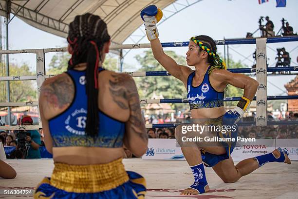 This picture shows women performing a ritual dance before the fight during the 12th World Wai Kru Muay Thai Ceremony. The 12th World Wai Kru Muay...