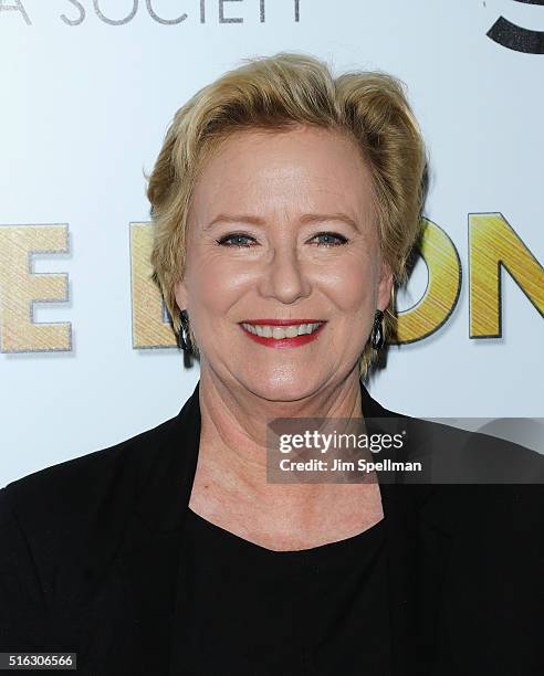 Actress Eve Plumb attends The Cinema Society & SELF host a screening of Sony Pictures Classics' "The Bronze" at Metrograph on March 17, 2016 in New...