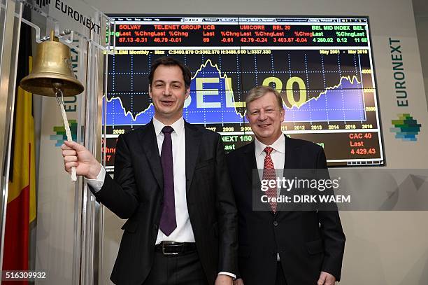 Vice-Prime Minister and Minister of Cooperation Development, Digital Agenda, Telecom and Postal services Alexander De Croo and NYSE Euronext Brussels...