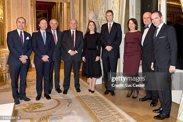 Ambassador of Albania in France, Dritan Tola, journalist Stephane Bern, journalist Frederic Mitterrand, politician Hubert Vedrine, Elia Zaharia, her...