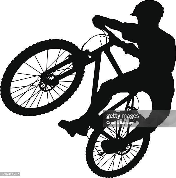 ilustraciones, imágenes clip art, dibujos animados e iconos de stock de ciclismo de montaña - bici de montaña