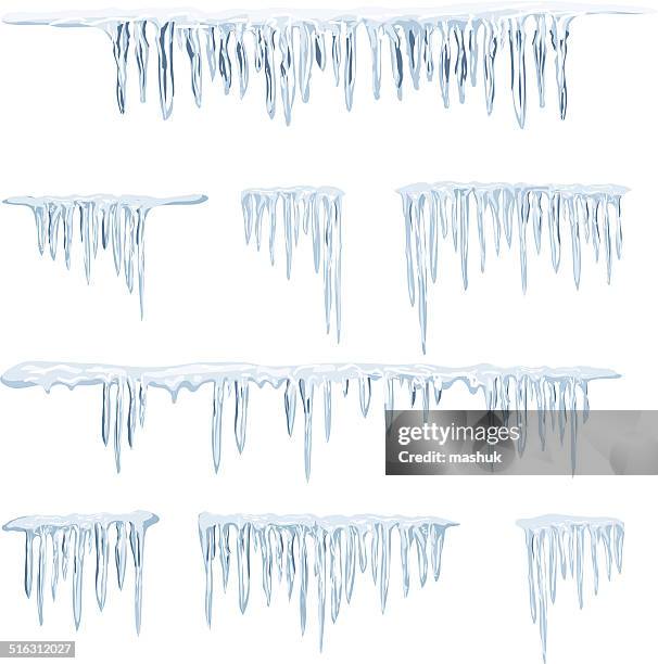 stockillustraties, clipart, cartoons en iconen met icicles - ijspegel