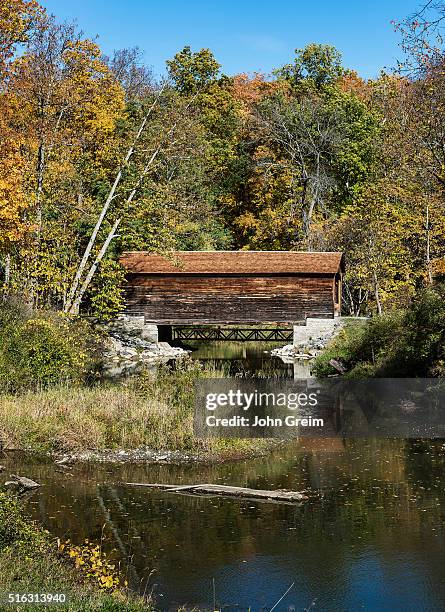 Hyde Hall covered bridge is the oldest existing covered bridge in the United States, Glimmerglass State Park.