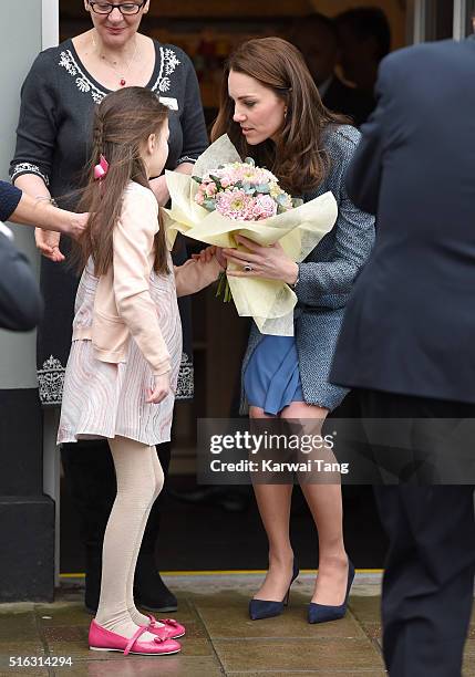 Catherine, Duchess Of Cambridge opens a new EACH Charity Shop on March 18, 2016 in Holt, Norfolk.