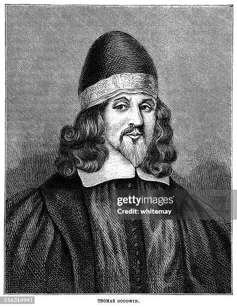 thomas goodwin 'the elder', theologian - chaplain stock illustrations