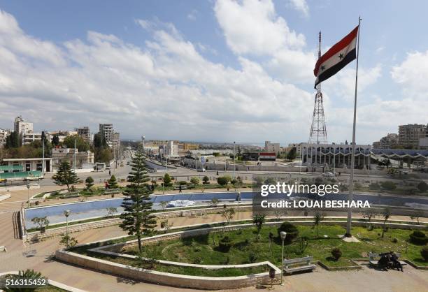 Picture of the coastal city of Latakia, the provincial capital of the heartland of Syrian president's Alawite sect, on March 18, 2016.