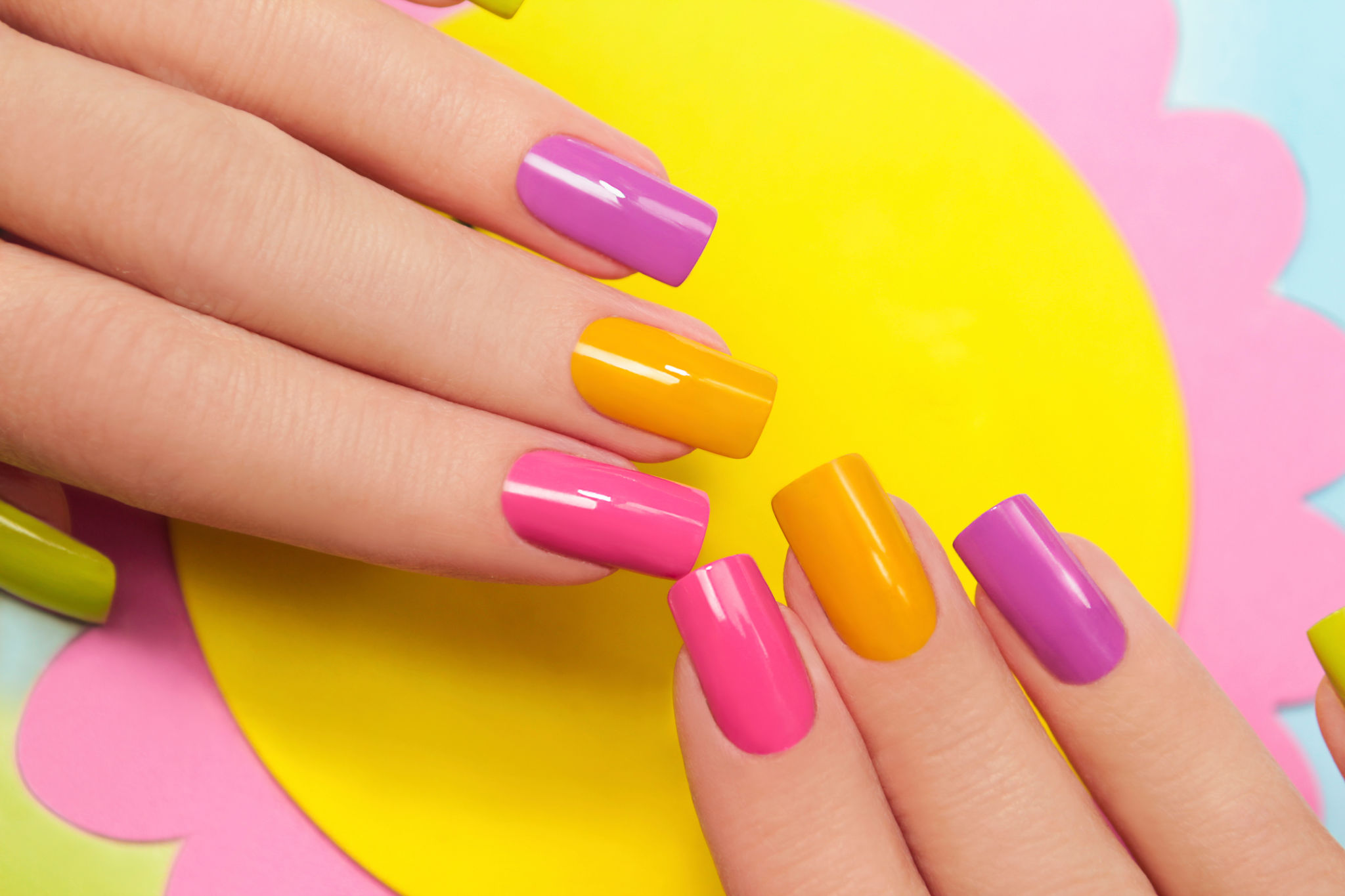 colorful nail art