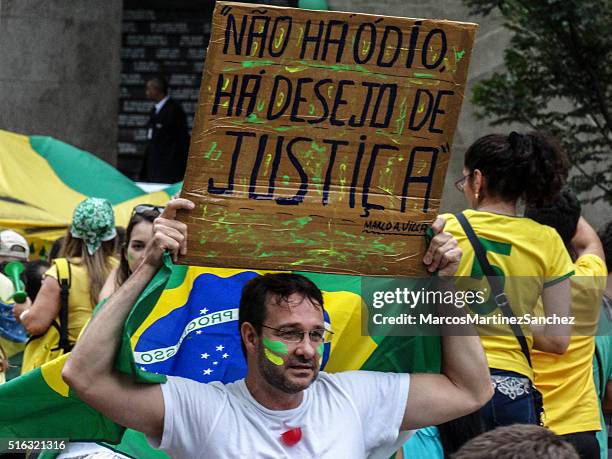 protesters in  brazil against president dilma rousseff (17) - brazil protest stock pictures, royalty-free photos & images