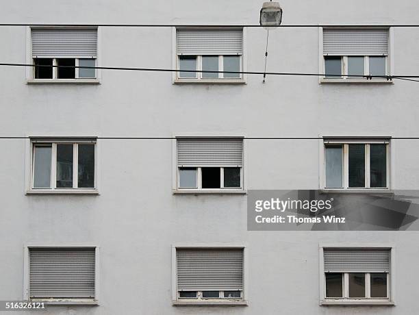 nine windows and shutters - window blind stock pictures, royalty-free photos & images