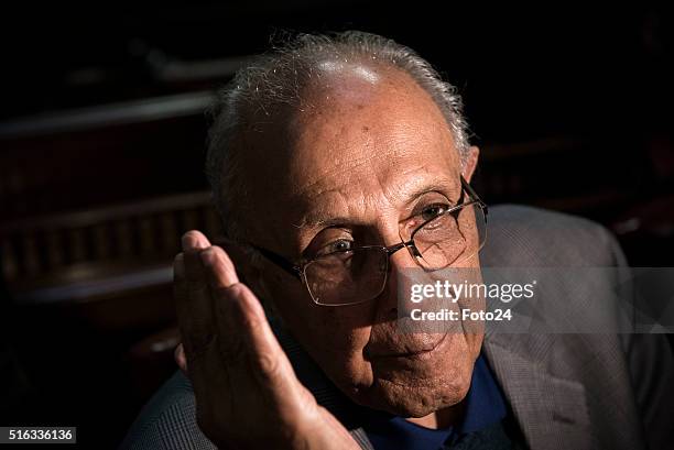 One South Africas Rivonia Trial defendants, Ahmed Kathrada during the handing over of the digital audio recordings from the Rivonia Trial on March...