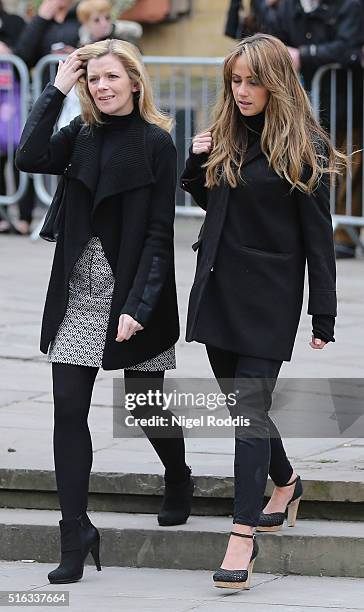 Coronation Street actors Jane Danson and Samia Ghadie arrive for the funeral of Coronation Street scriptwriter Tony Warren at Manchester Cathedral on...