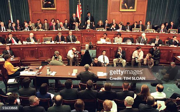 This 19 November photo shows the impeachment hearings in progress conducted by the US House Judiciary Committee19 November on Capitol Hill in...