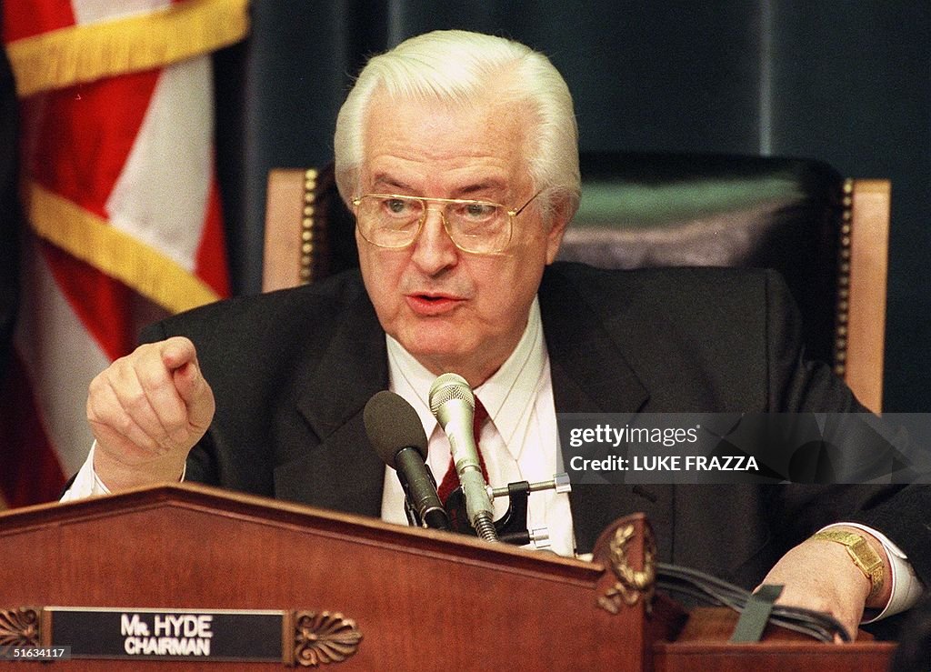 US Representative Henry Hyde, R-IL, Chairman of th