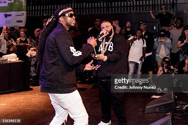 Chainz and DJ Khaled perform during Day 7 of the SXSW festival on March 17, 2016 in Austin, Texas.