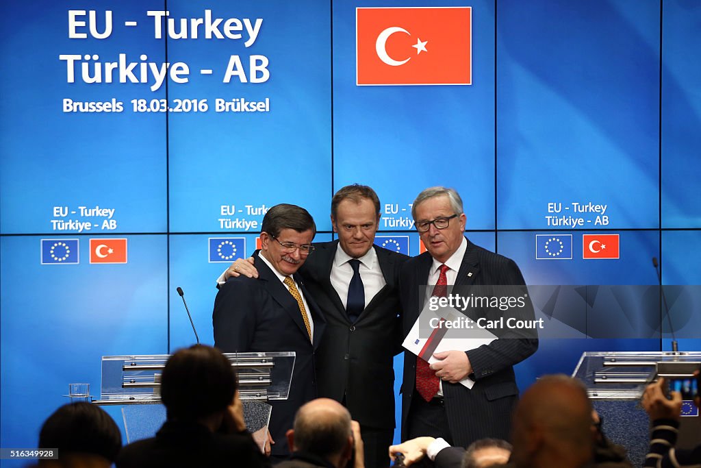 EU Heads Of State Meet With Turkey To Finalise Migrant Deal