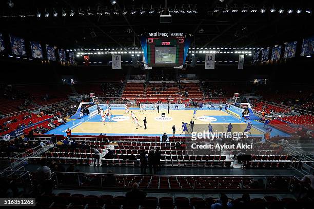 General view of Abdi Ipekci Arena during the 2015-2016 Turkish Airlines Euroleague Basketball Top 16 Round 11 game between Anadolu Efes Istanbul v...