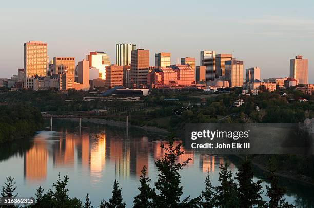 edmonton, city skyline - edmonton skyline stock pictures, royalty-free photos & images