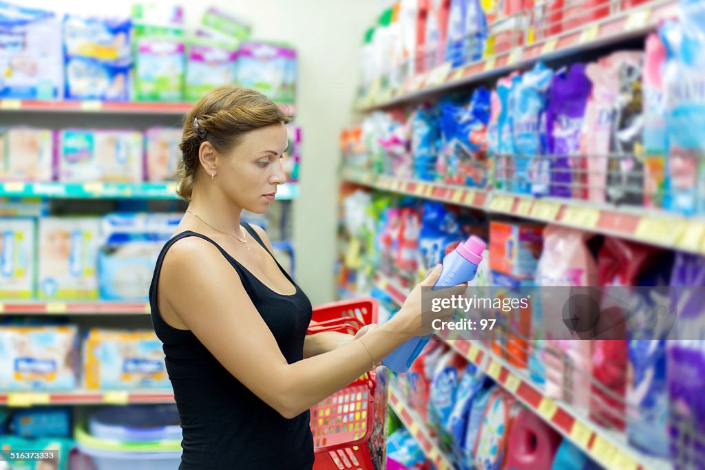 Woman buys washing powder