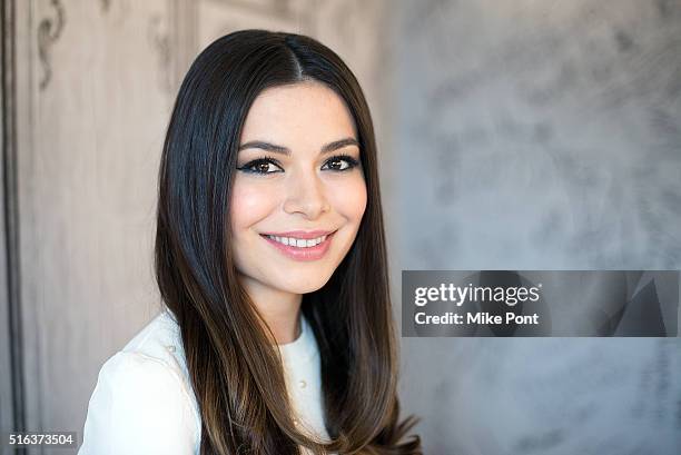 Actress Miranda Cosgrove attends the AOL Build Speaker Series to discuss her new show "Crowded" at AOL Studios In New York on March 18, 2016 in New...