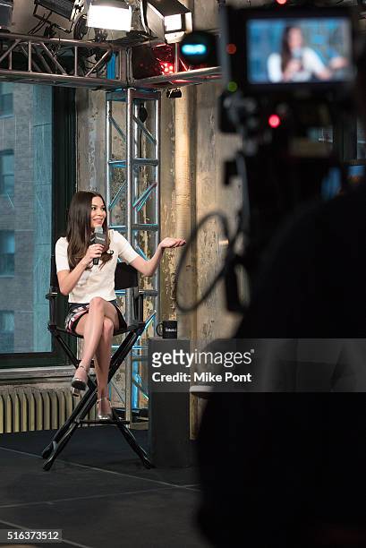 Actress Miranda Cosgrove attends the AOL Build Speaker Series to discuss her new show "Crowded" at AOL Studios In New York on March 18, 2016 in New...