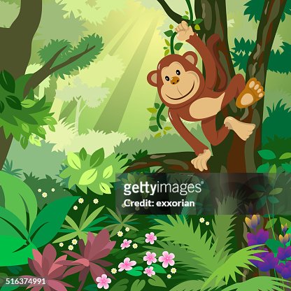 55 Cartoon Monkey Hanging From A Tree Photos and Premium High Res Pictures  - Getty Images