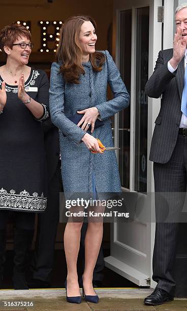 Catherine, Duchess Of Cambridge opens a new EACH Charity Shop on March 18, 2016 in Holt, Norfolk.