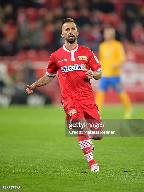 Benjamin Koehler of 1 FC Union Berlin during the game between Union Berlin and Eintracht Braunschweig on march 18, 2016 in Berlin, Germany.