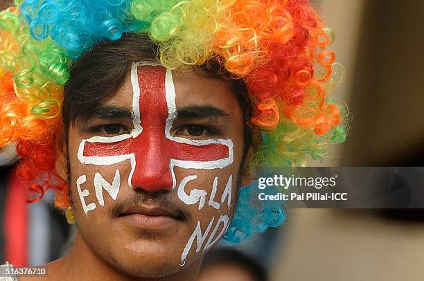 Mumbai, INDIA England supporter during the ICC World Twenty20 India 2016 match between South Africa and England at the Wankhede stadium on March 18,...