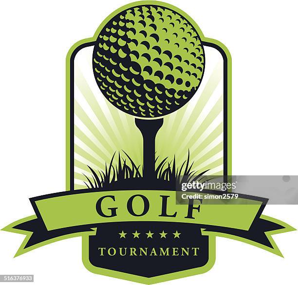 stockillustraties, clipart, cartoons en iconen met golf tournament emblem - golfbal