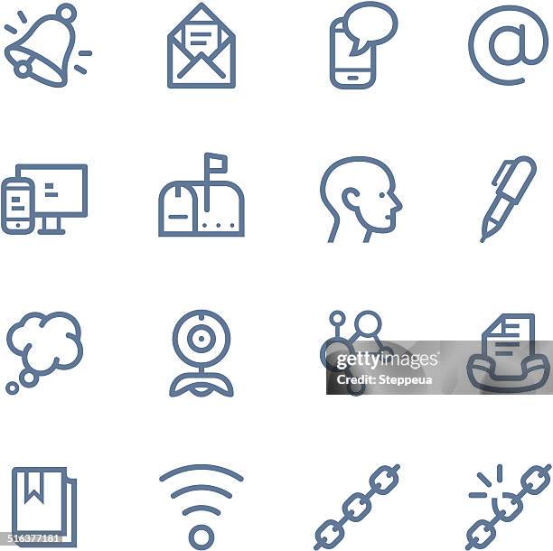 communication line icons - broken shackles stock illustrations