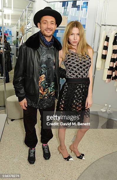 Dan Macmillan and Daisy Boyd attend an exclusive VIP preview of the Dover Street Market on March 18, 2016 in London, England.
