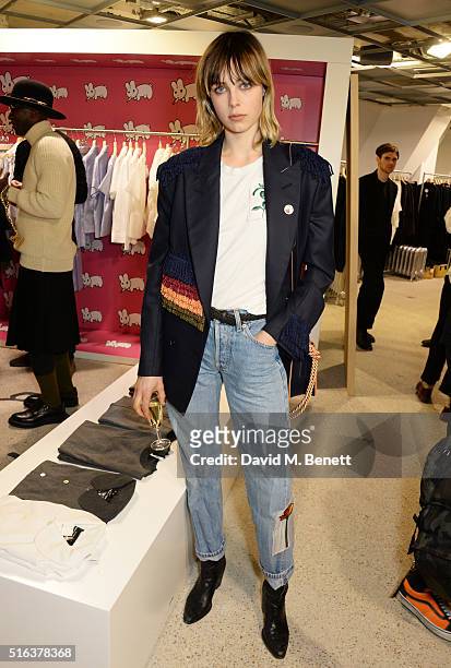 Edie Campbell attends an exclusive VIP preview of the Dover Street Market on March 18, 2016 in London, England.